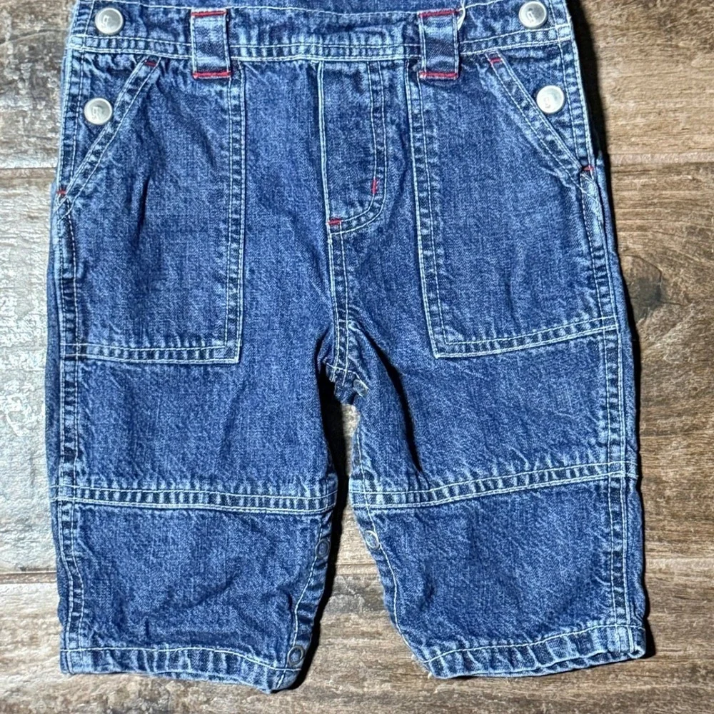 Gymboree Baby Vintage Y2K Blue Denim Bib Overalls, Medium Wash,‎ 3-6 mo